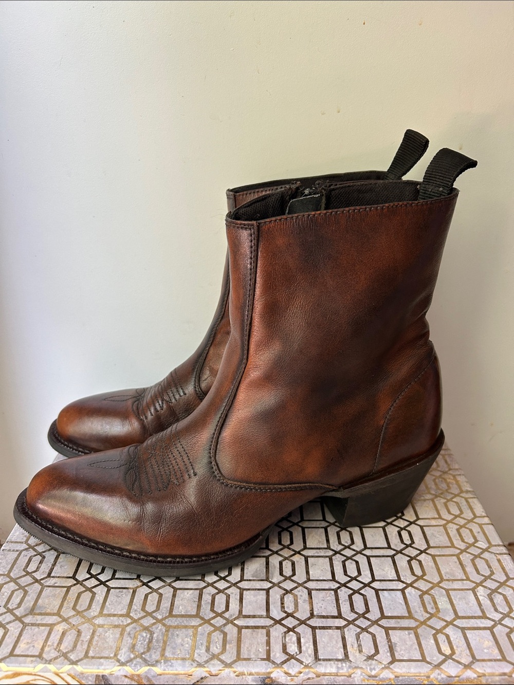 Laredo Fletcher 62074 Leather Western Cowboy Boots Men's size 8D
